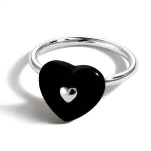 NEW STARLETTE women's heart ring in black/silver